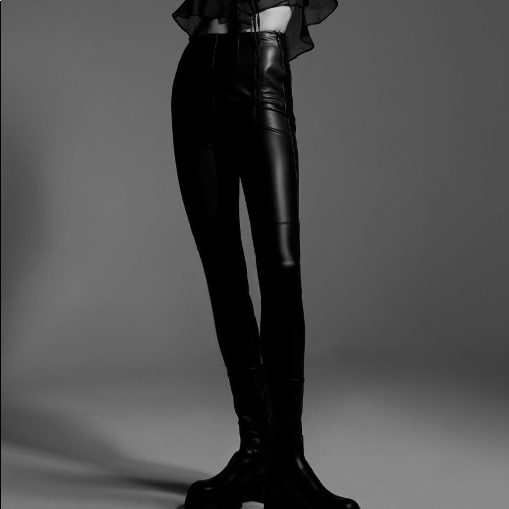 High-Waisted Faux Leather Pants from Zara
